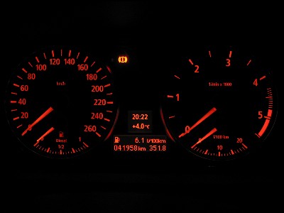 Das Display im Cockpit zeigt eine Laufleistung von fast 42 tkm nach den ersten 12 Monaten Betrieb. Das Display im Cockpit zeigt eine Laufleistung von fast 42 tkm nach den ersten 12 Monaten Betrieb.