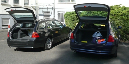 Wachablösung: BMW 320d touring MJ 2011 (rechts) neben dem BMW 320d touring MJ 2006 (links). 