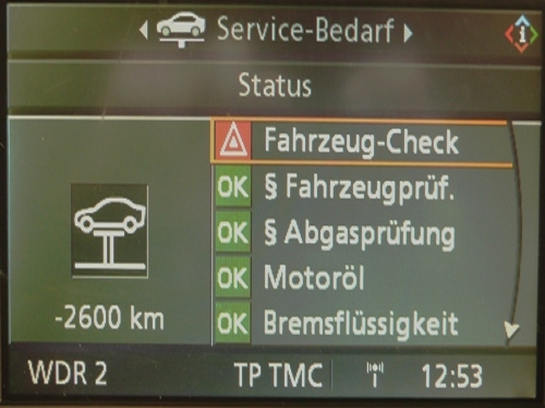 Ein Fahrzeug-Check steht an. 