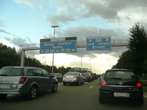 Stau am frühen Abend auf dem Autobahnring rund um Brüssel. Stau am frühen Abend auf dem Autobahnring rund um Brüssel.