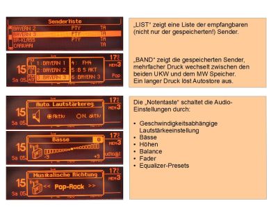 Einstellungen Radio. 