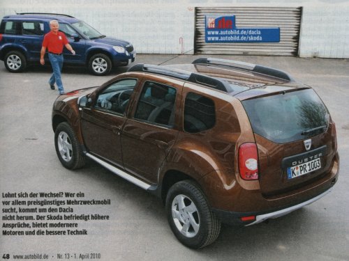 Dacia Duster und Skoda Yeti. 