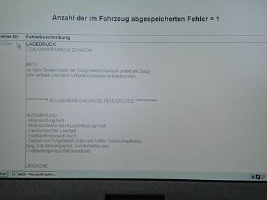 Die Fehlermeldung im Fahrerdisplay war - ESP aus. 