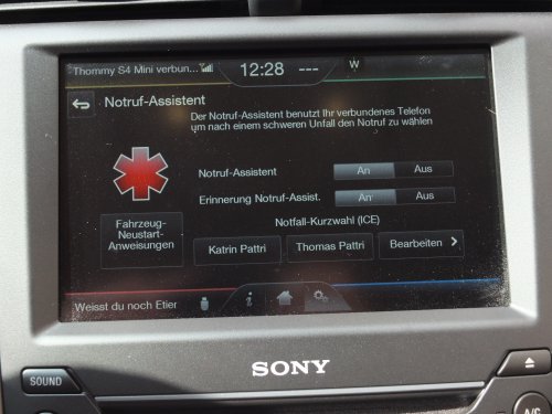 Anzeige und Einstellung des Notrufassistenten. Anzeige und Einstellung des Notrufassistenten.