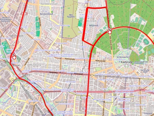 Verkehrschaos auf den Karlsruher Straßen. Verkehrschaos auf den Karlsruher Straßen.