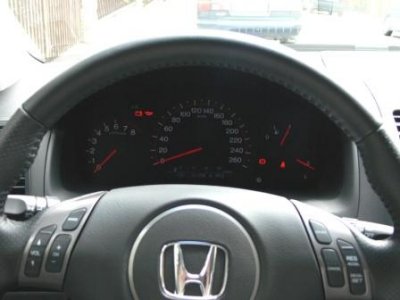 Lenkrad mit Tachometer. 