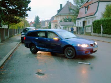 Honda Accord nach dem Unfall. Honda Accord nach dem Unfall.