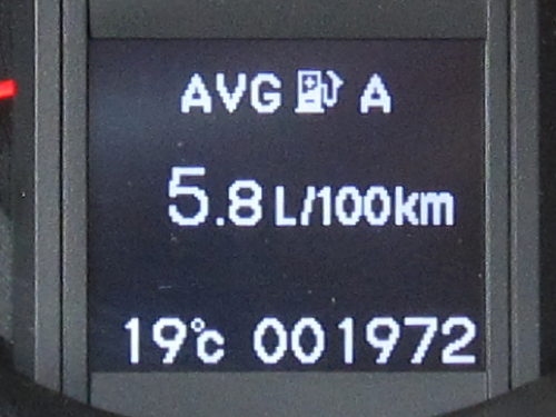 Anzeige Durchschnittsverbrauch. Anzeige Bordcomputer 3.