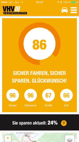 Die Übersicht in der Smartphone App. 