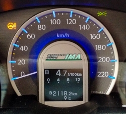 Bordcomputer mit Durchschnittsverbrauch. Durchschnittsverbrauch.