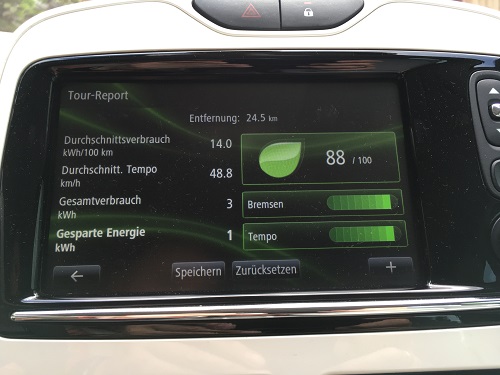 Bordcomputer nach der Fahrt. Bordcomputer nach der Fahrt.