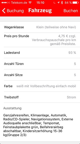 Ladeanzeige in der Flinkster App. 