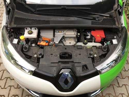 Renault Zoe Motorraum. 