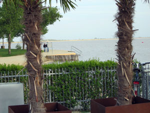 Abendblick über den Neusiedler See. Neusiedler See.