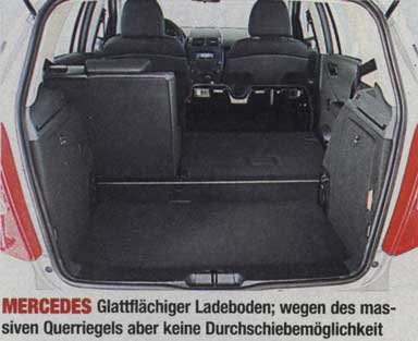 Kofferraum der A-Klasse. Kofferraum der A-Klasse.