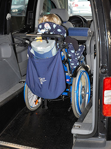 Gut verstaut. Rolli im Caddy.