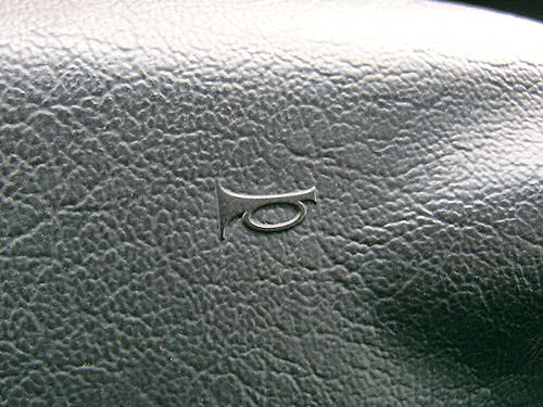 Hupensymbol am Lenkrad. Hupensymbol am Lenkrad.