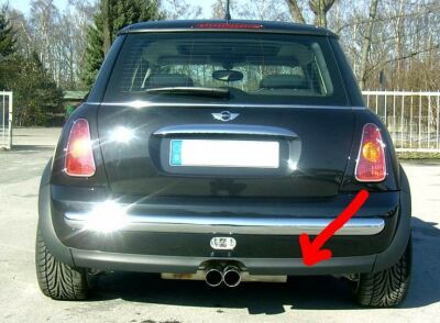 Abschlussleiste mit mittigem Ausschnitt (Foto stammt von einem anderen Cooper). Abschlussleiste mit mittigem Ausschnitt (Foto stammt von einem anderen Cooper).