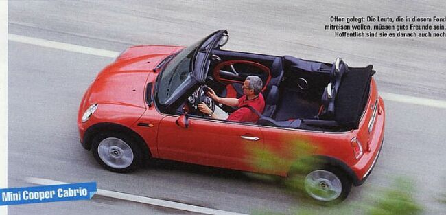 BMW behauptet, dass es sich beim Mini Cabrio um einen Viersitzer handelt. 