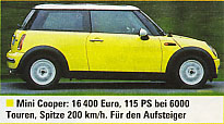 Mini Cooper - Die Goldene Mitte. Mini Cooper - Die Goldene Mitte.