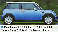 Mini Cooper S - Für Harte. Mini Cooper S - Für Harte.