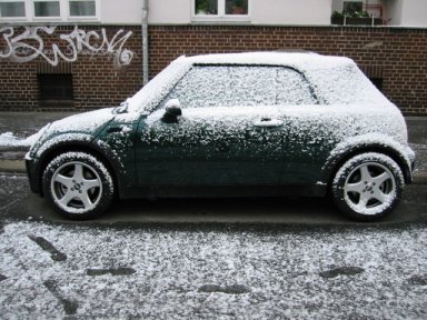 Winterräder im Wintereinsatz. 