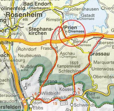 Strecke der Ausfahrt. Strecke der Ausfahrt.