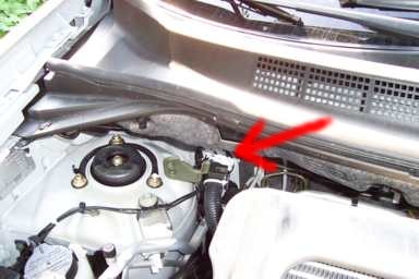 Kabeldurchführung im Motorraum. Kabeldurchführung im Motorraum.