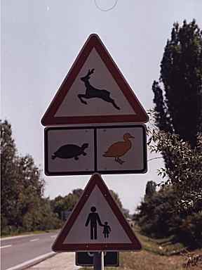 Mehrere Verkehrsschilder in nicht vertrauter Form. Mehrere Verkehrsschilder in nicht vertrauter Form.