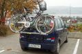 Meriva mit Fahrradträger am Bodensee. 