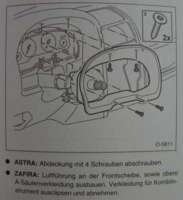 Ausschnitt aus dem Reparaturhandbuch für Astra und Zafira 