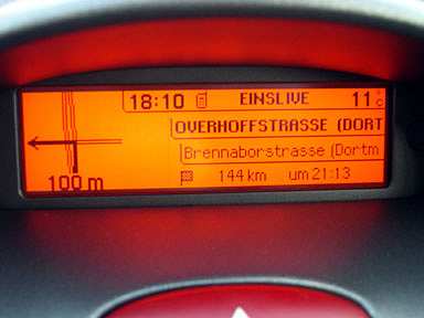 Display des Navigationsradio RT3. Display des Navigationsradio RT3.