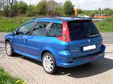 Peugeot 206-SW Ansicht von hinten. 