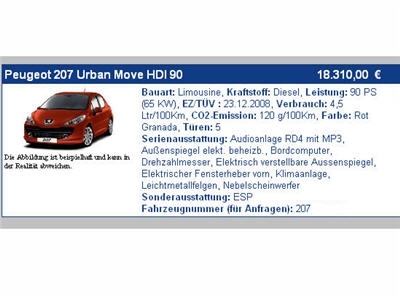 Verkaufsanzeige beim Autohaus. Verkaufsanzeige.