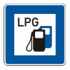 Tankstellenschild für Autogas (LPG). 