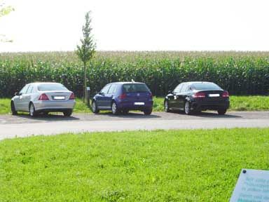 Der Saab 9-3 vor einem Maisfeld. Der Saab 9-3 vor einem Maisfeld.