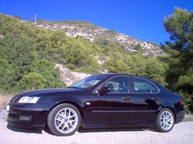 Saab 9-3 an der Küste. Bilder wie aus dem Prospekt. 