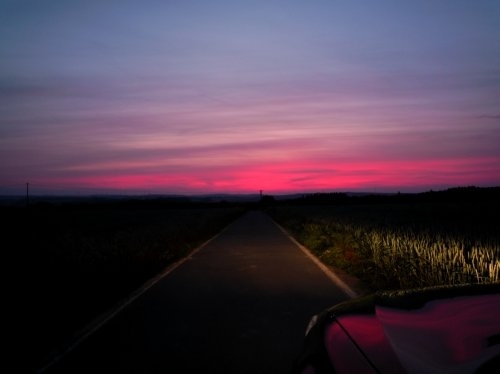 Sonnenuntergang in der Eifel. 