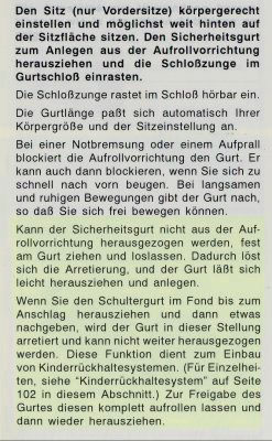 Teilauszug aus der Bedienungsanleitung des Toyota Avensis zum Handling der Sicherheitsgurte. Teilauszug aus der Bedienungsanleitung des Toyota Avensis zum Handling der Sicherheitsgurte.