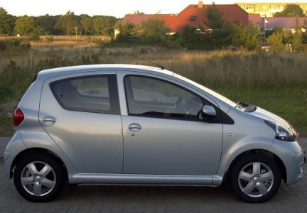 Beifahrerseite des Toyota Aygo. Beifahrerseite des Toyota Aygo.