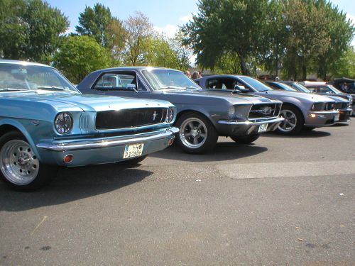 Drei Ford Mustang. Ford Mustang 1965 bis 2008.
