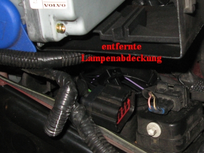 Bereits entfernte Abdeckung und Glühlampe. Bereits entfernte Abdeckung und Glühlampe.
