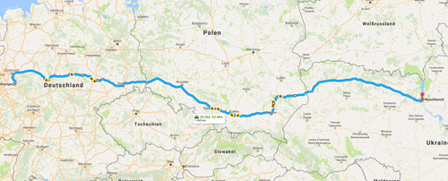 Rücktour Kiew-Kierspe. Rücktour Kiew-Kierspe.