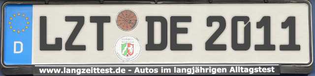 Kennzeichenhalter von Langzeittest.de. Kennzeichenhalter von Langzeittest.de.