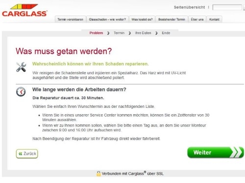 Beschreibung der Reparatur. Beschreibung der Reparatur.
