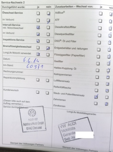 Servicearbeiten bei der 2. Inspektion. Servicearbeiten bei der 2. Inspektion.