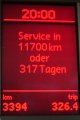 Anzeige nächster Service. 