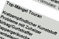 Ausschnitt der Liste mit den häufigsten Mängeln der Toranfahrer in der Umfrage 2004. 