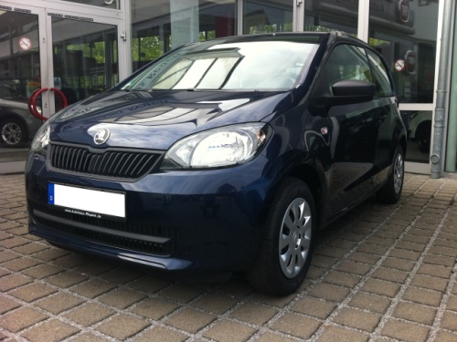 Skoda Citigo in metallic blau. 